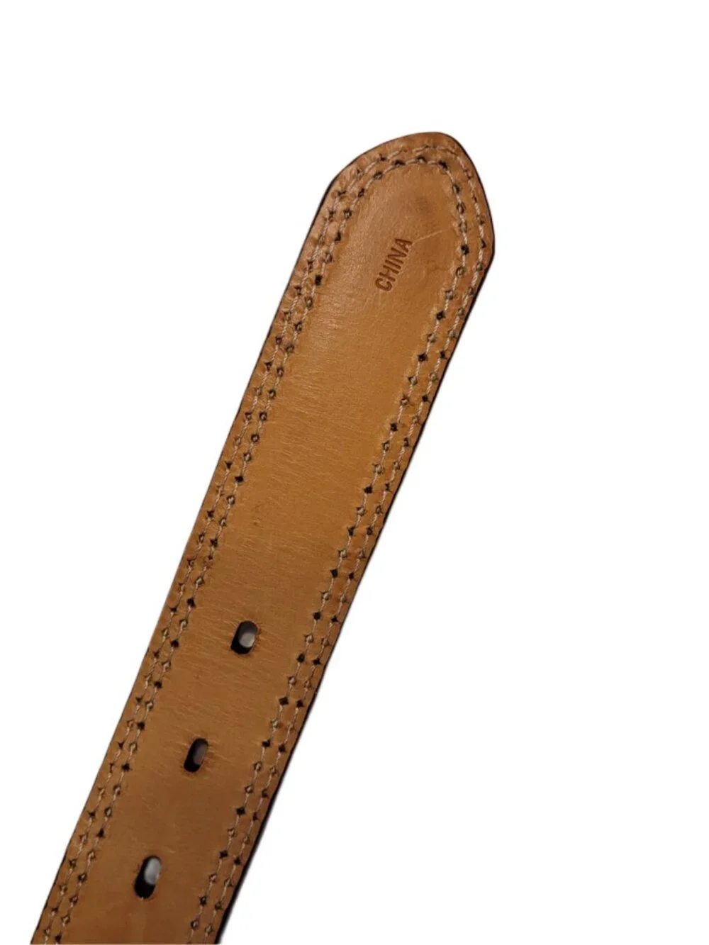 Tony Lama Double Stitch Leather Belt 1 3/8